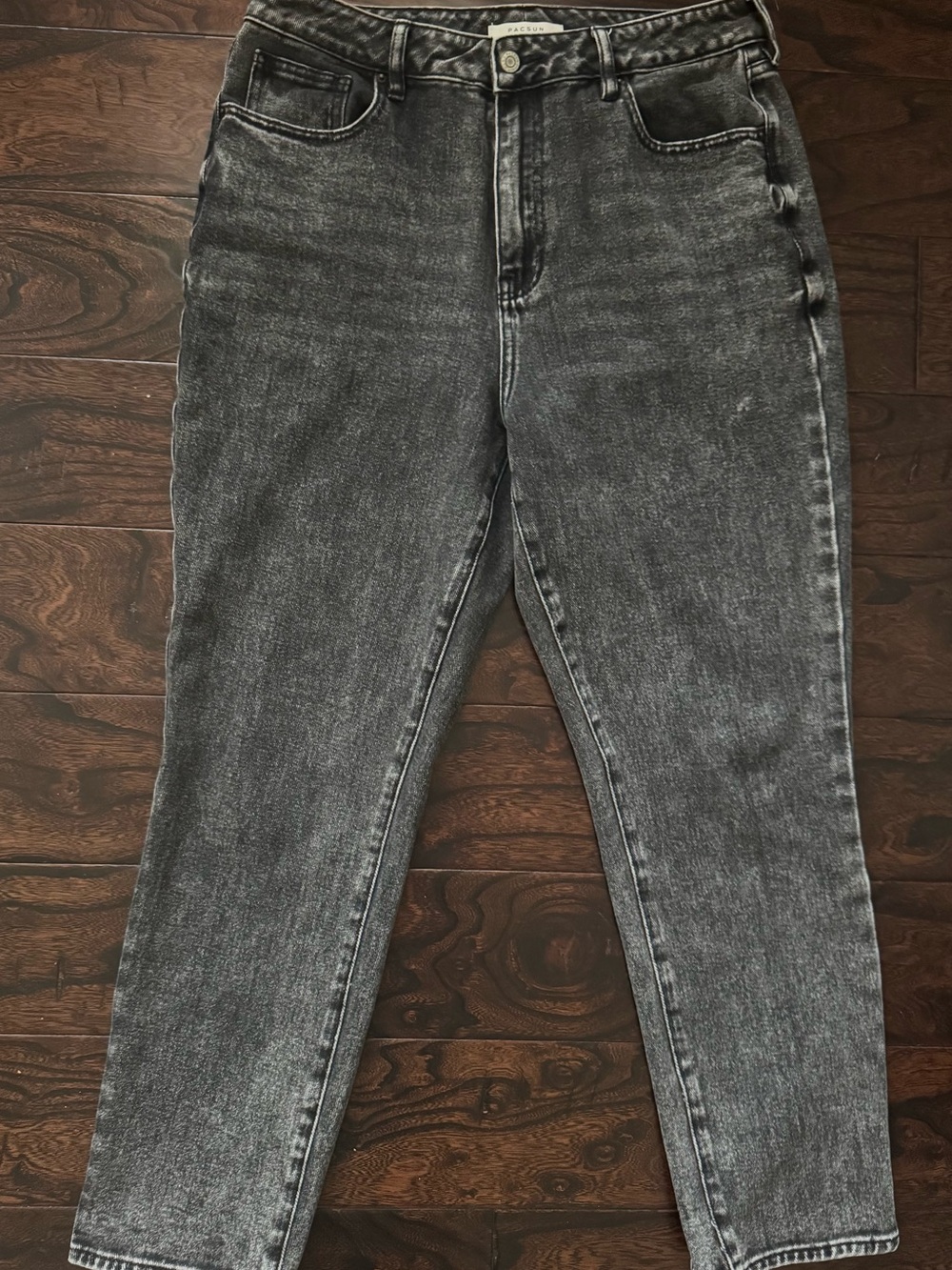 PacSun Women's High-Rise Acid Wash Jeans - Black/Gray